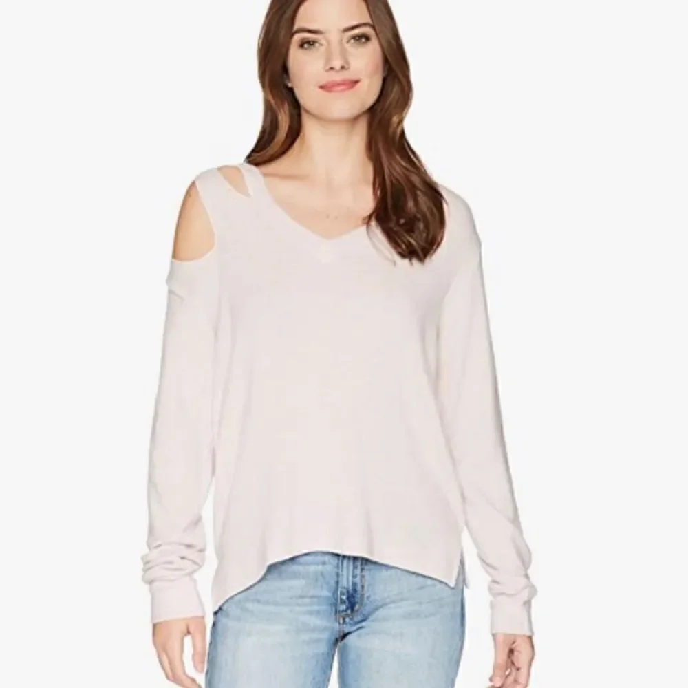 LNA Shoulder Cut-Out Pink Sweater Size Small